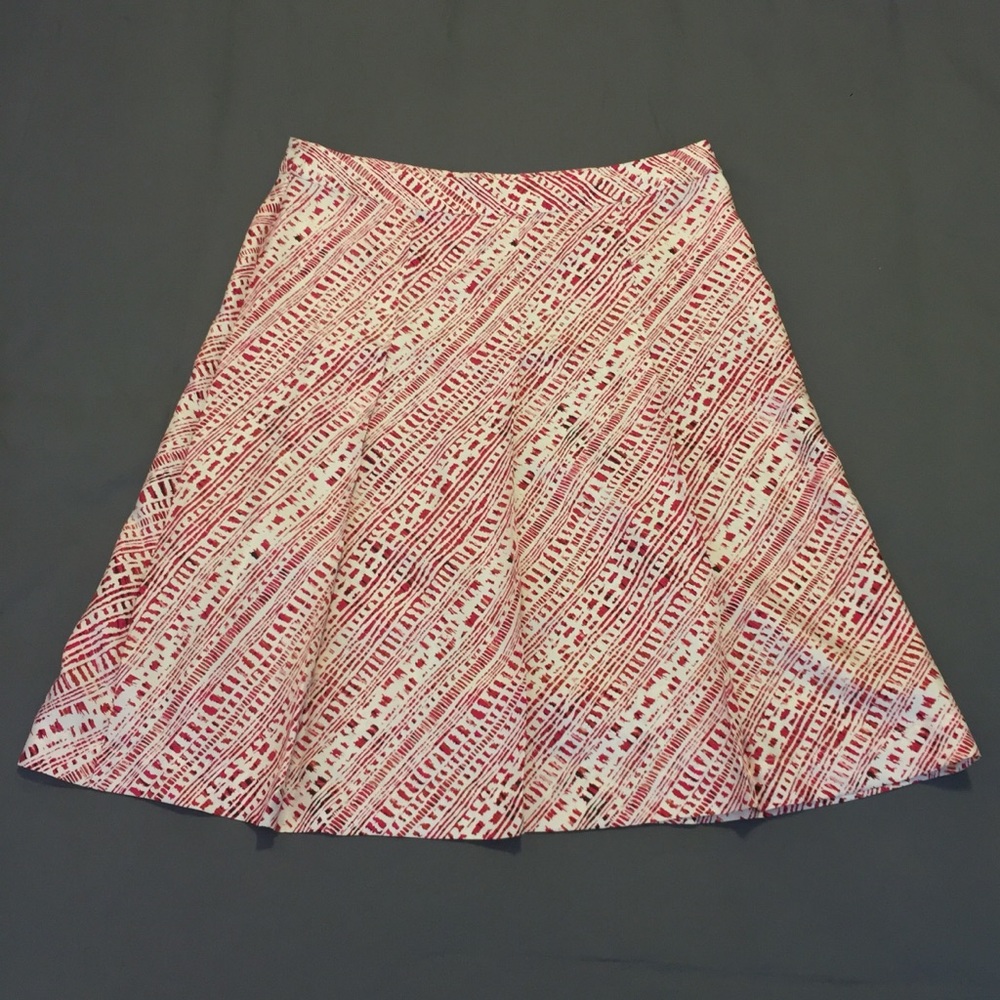 1990s Merona Print Silk Skirt